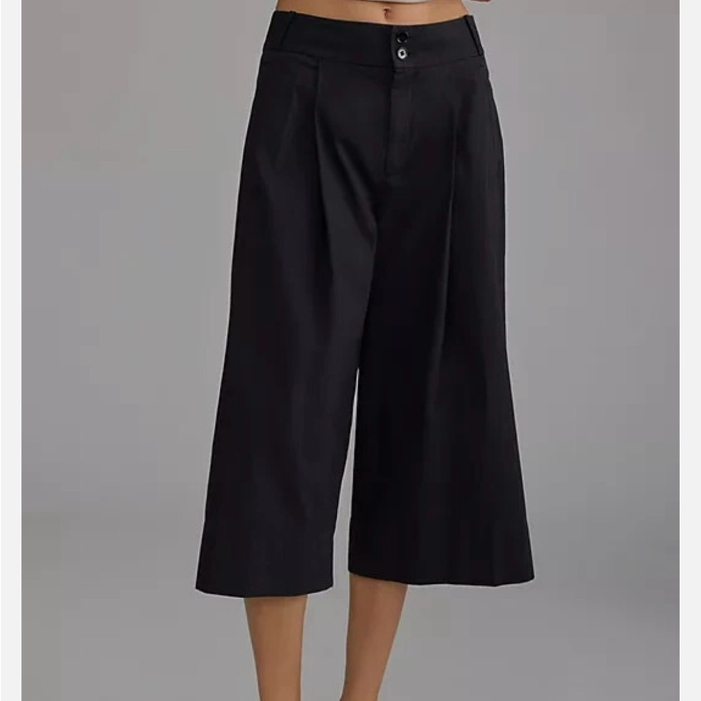 BY ANTHROPOLOGIE CROPPED WIDE-LEG TROUSERS